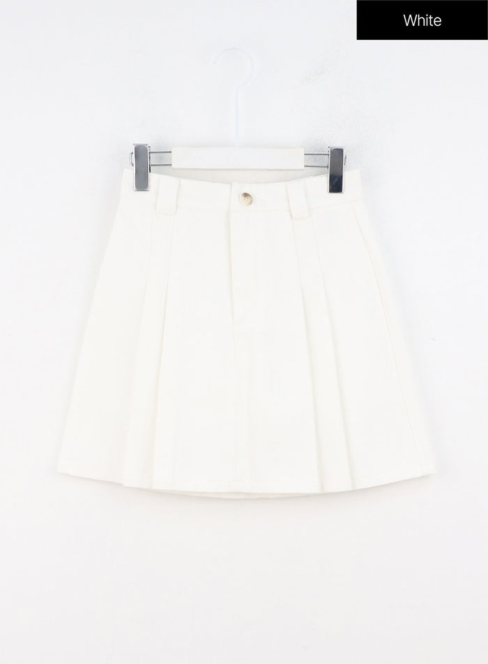 cotton-pleated-mini-skirt-oo312 / White