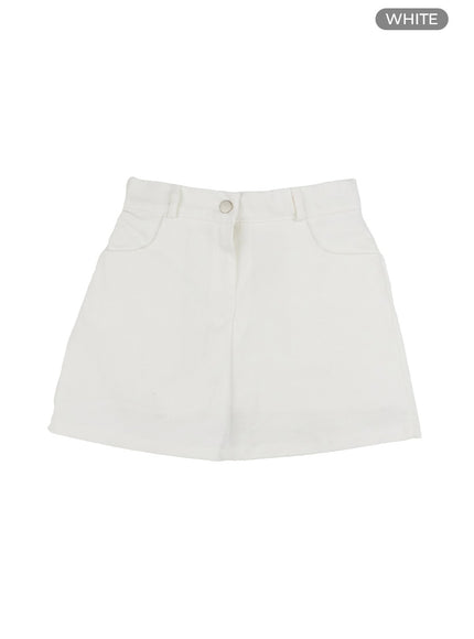 solid-cotton-mini-skirt-og409 / White