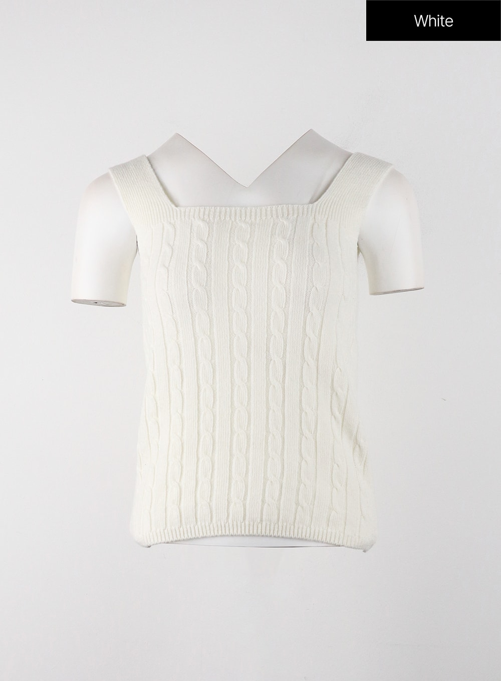 solid-texture-knitted-tank-top-oj405 / White