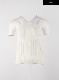 solid-texture-knitted-tank-top-oj405 / White