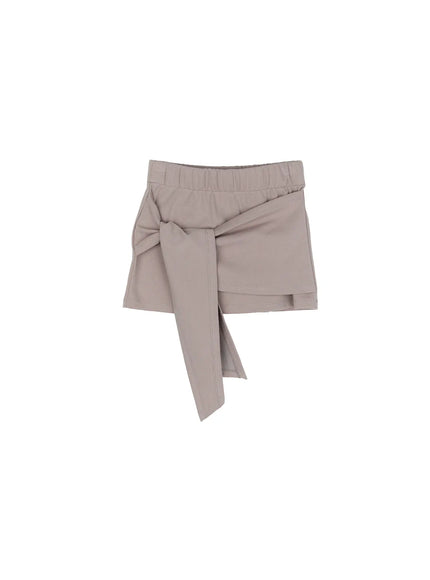 wrap-ribbon-mini-skirt-cg511 / Beige