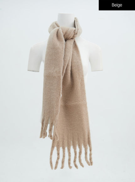 bold-tassel-scarf-in316 / Beige