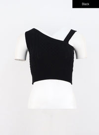 cable-knit-sleeveless-vest-oo325 / Black