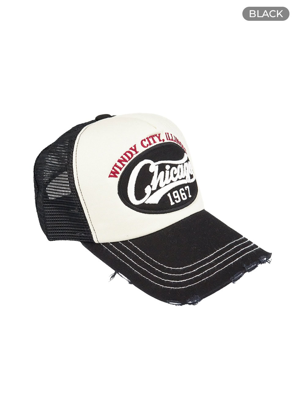 embroidered-mesh-cap-cu413 / Black