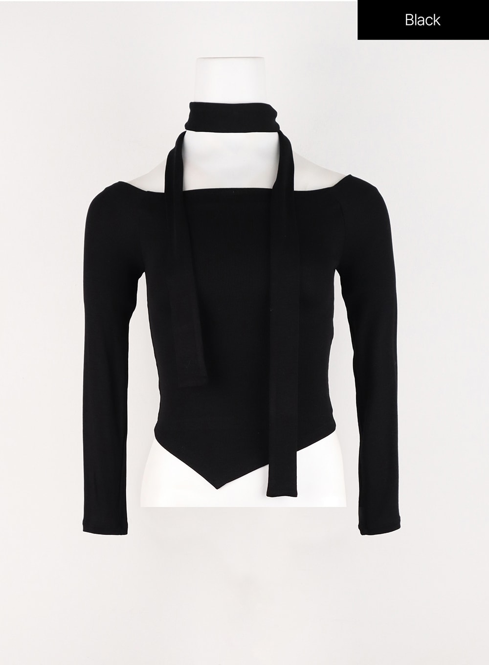 off-shoulder-skinny-scarf-set-in301 / Black