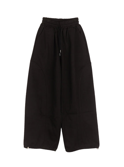 unisex-relaxed-fit-oversized-sweatpants-cm519 / Black