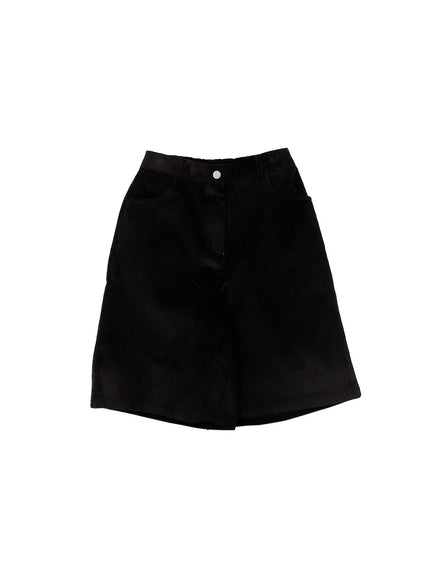 corduroy-bermuda-shorts-cn519 / Black