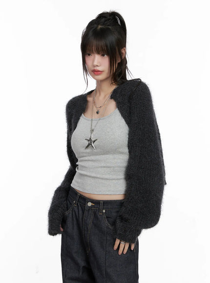 Fluffy Bolero Knit Cardigan CG518