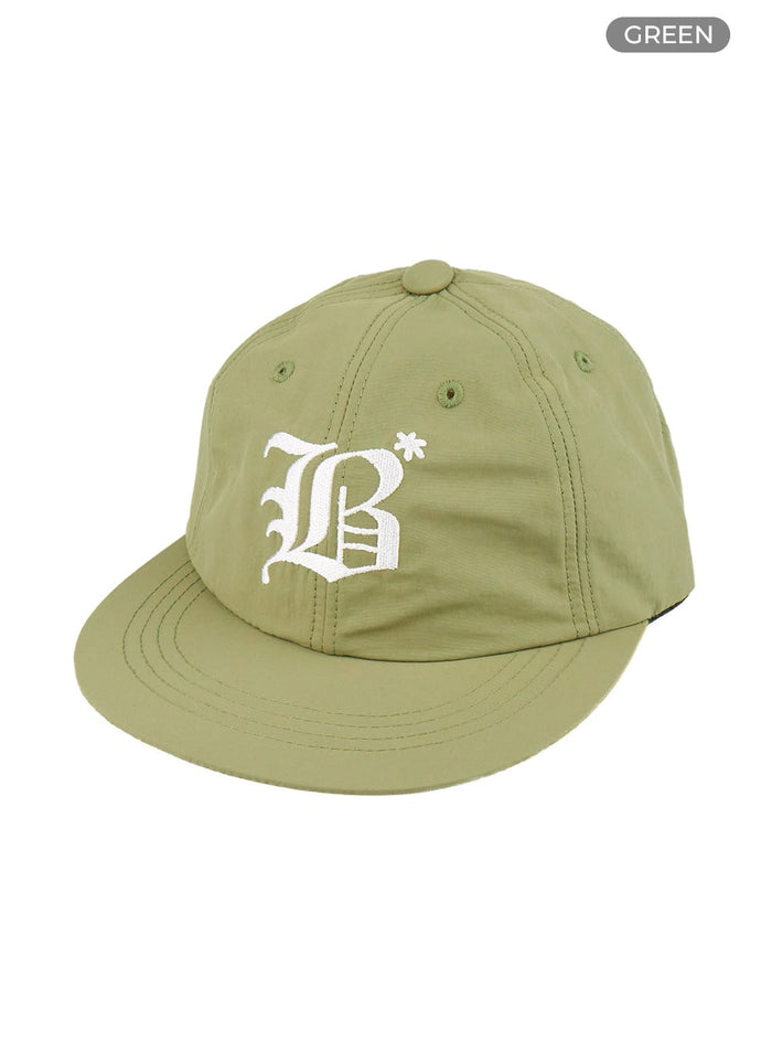 b-lettering-embroidered-snapback-cu428 / Green