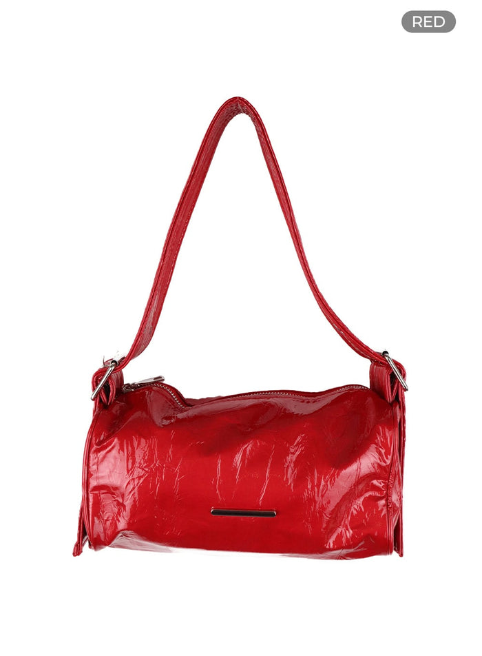 glossy-shoulder-bag-cy403 / Red