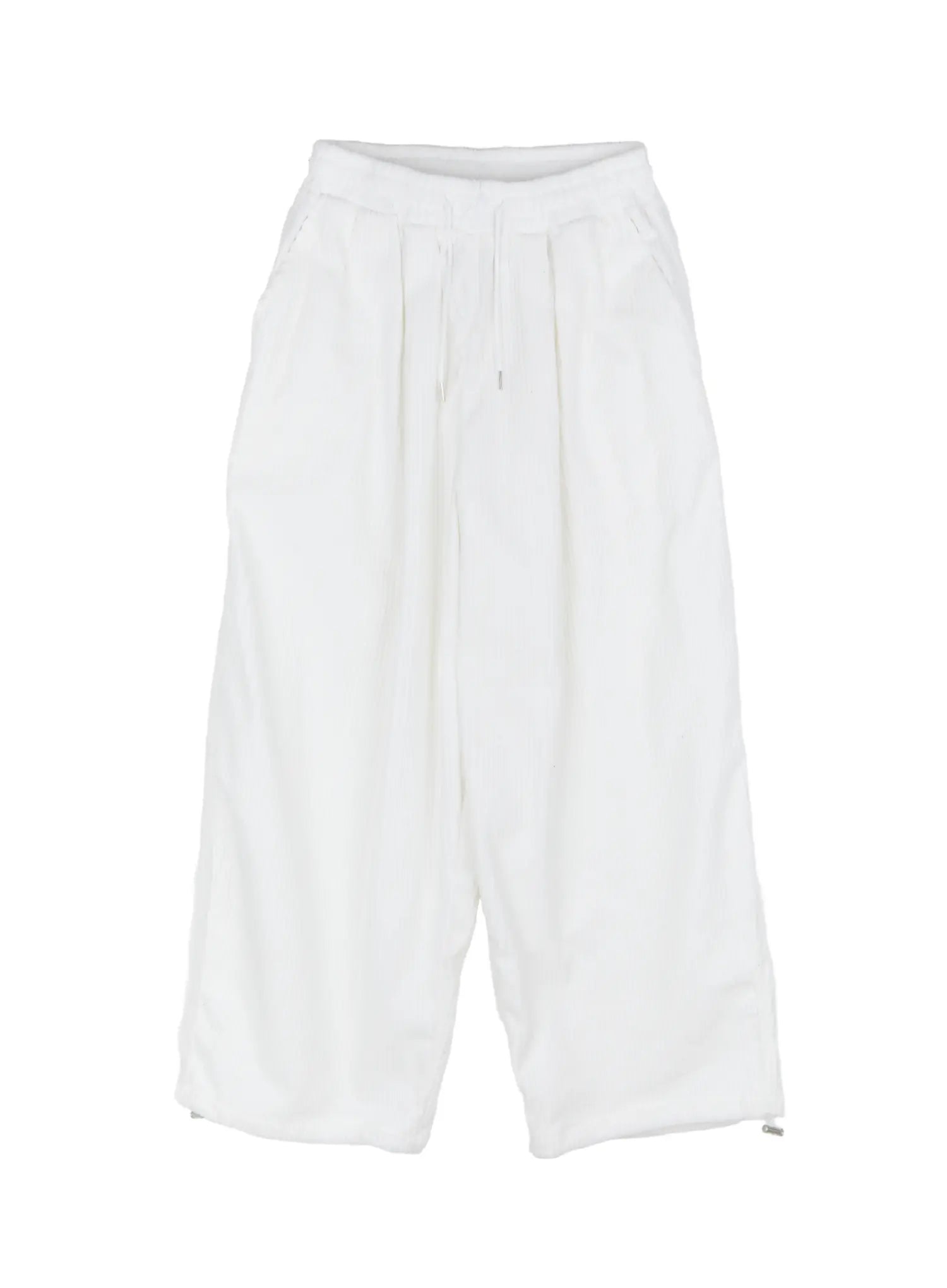 textured-fleece-baggy-pants-cd505 / White