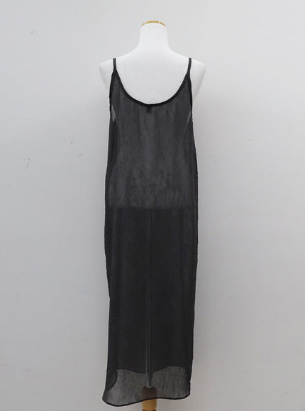 Wrinkle Sheer Cami Maxi Dress CJ08