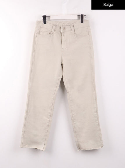 straight-leg-cotton-pants-of405 / Beige