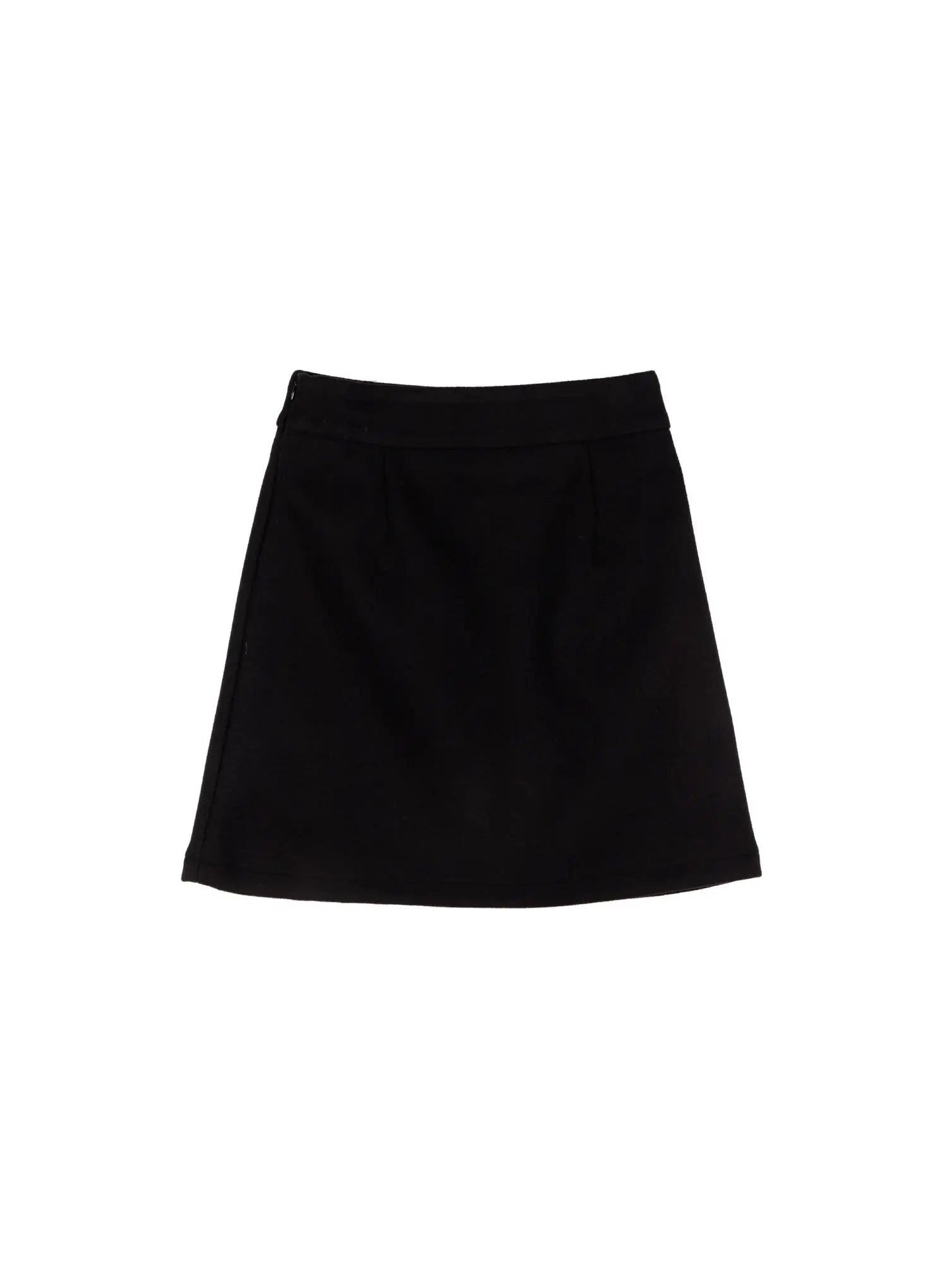 timeless-wool-a-line-mini-skirt-cn526 / Black