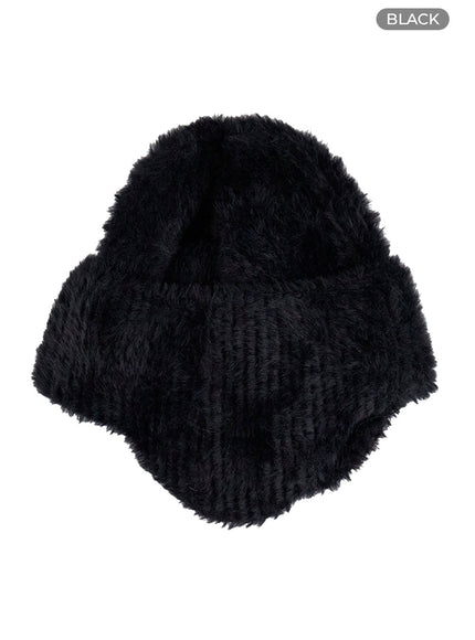 boucle-knit-beanie-cs424 / Black