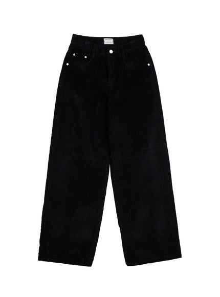 corduroy-wide-fit-trousers-on422 / Black