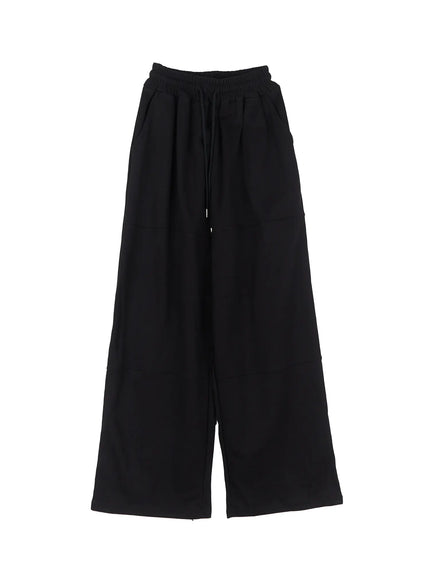 baggy-wide-leg-sweatpants-cu526 / Black