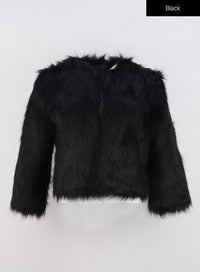 soft-faux-fur-jacket-in323 / Black
