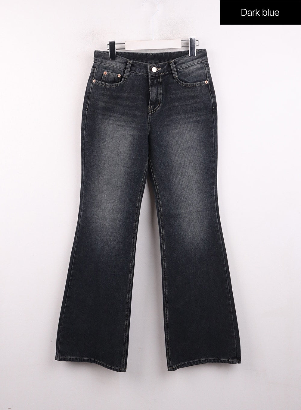 low-waist-cargo-flare-jeans-cj423 / Dark blue