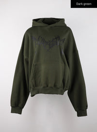 cozy-graphic-oversized-hoodie-cd328 / Dark green