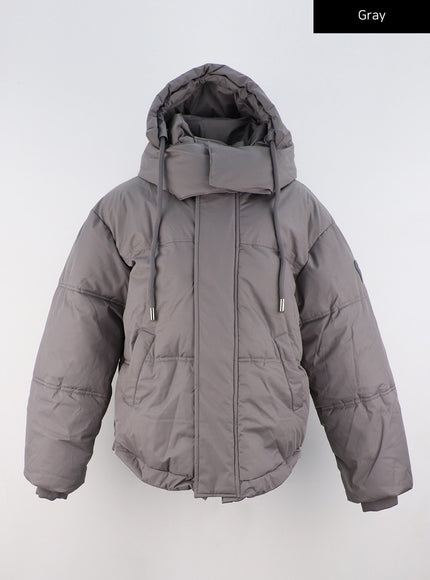 hooded-puffer-jacket-cs321 / Gray