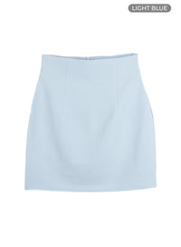 basic-high-waist-mini-skirt-ou411 / Light blue