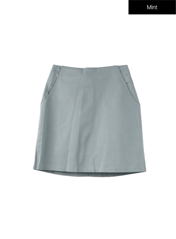basic-mini-skirt-of408 / Mint