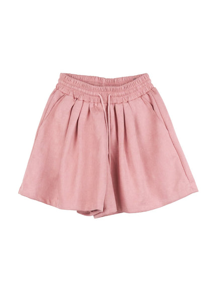 corduroy-high-waisted-shorts-on408 / Pink