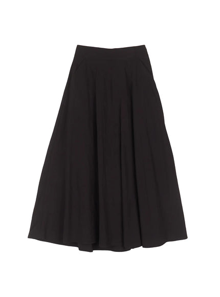 flared-flowy-midi-skirt-cu513 / Black