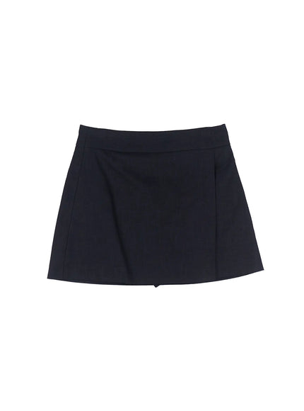 linen-mini-skort-cl524 / Black