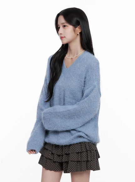 cozy-v-neck-sweater-cs519 / Blue