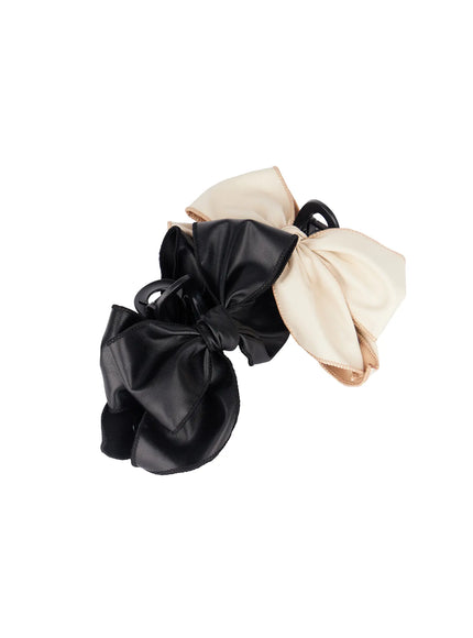 Eco-Leather Bow Claw Clip F502