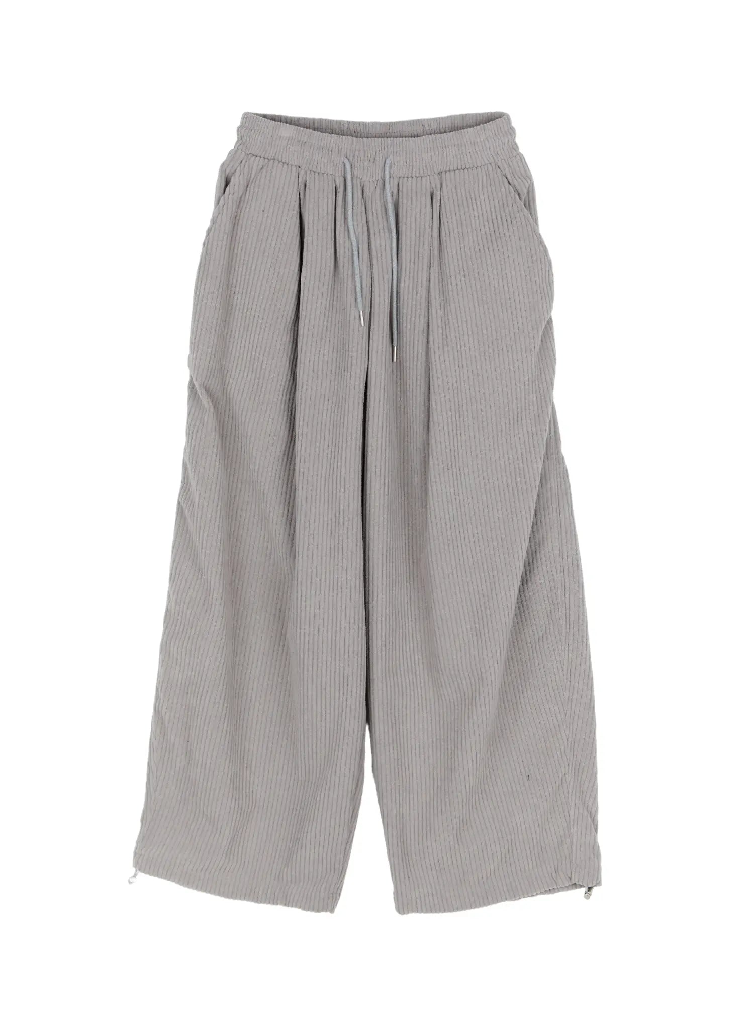 textured-fleece-baggy-pants-cd505 / Gray