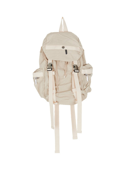 lightweight-ribbon-buckle-backpack-ca529 / Light beige