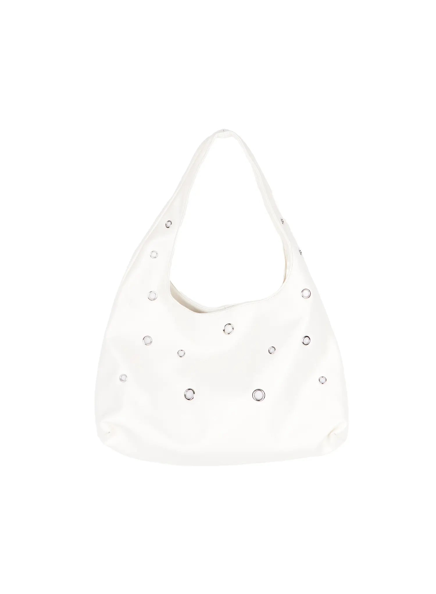 faux-leather-eyelet-shoulder-bag-cu502 / Light beige