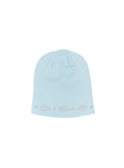 studded-knit-beanie-ca508 / Light blue