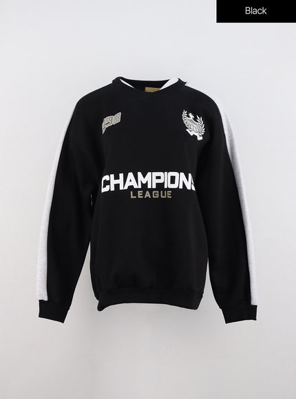 oversized-v-neck-sweatshirt-in322 / Black