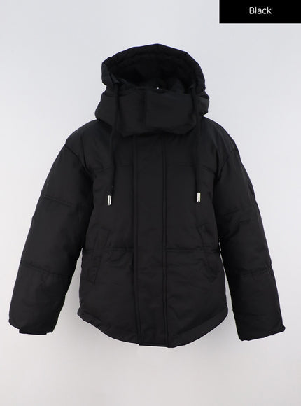 hooded-puffer-jacket-cs321 / Black