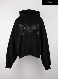 cozy-graphic-oversized-hoodie-cd328 / Black