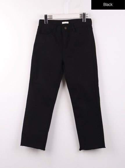 straight-leg-cotton-pants-of405 / Black