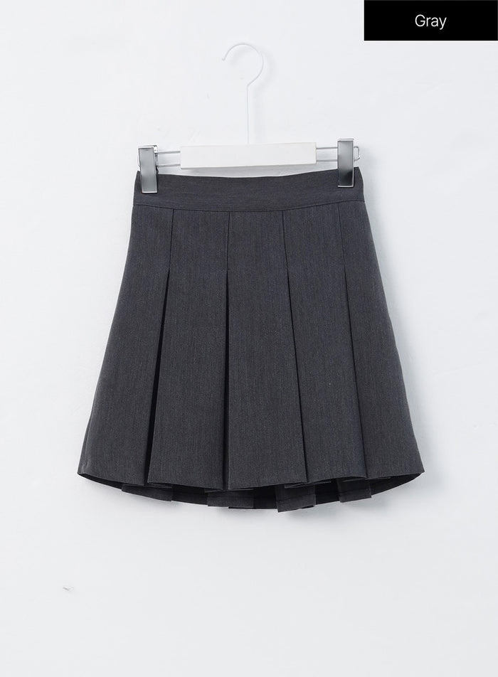 pleated-mini-skirt-os326 / Gray