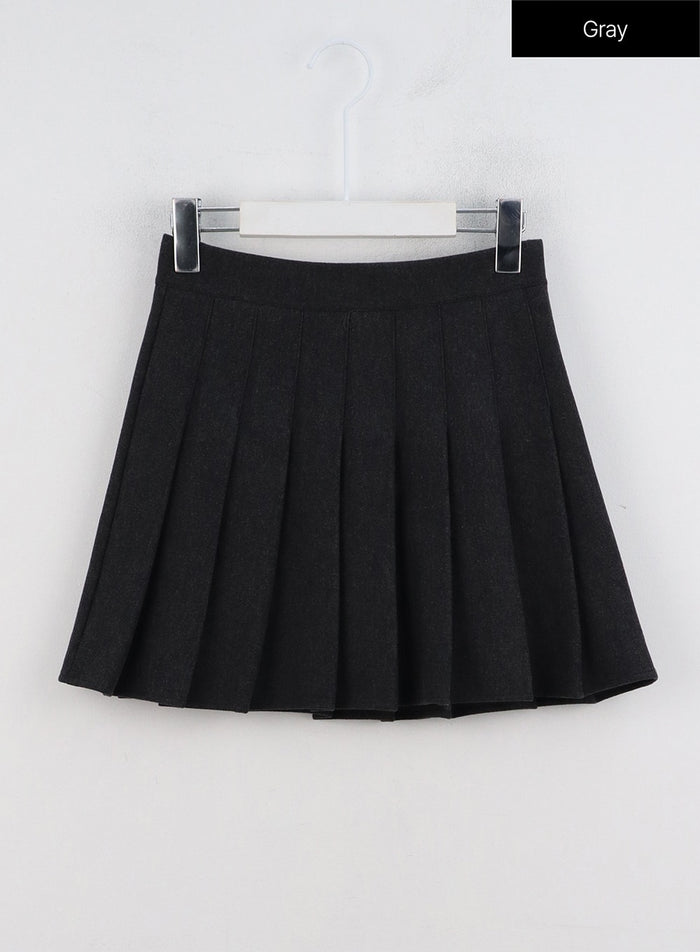 pleated-mini-skirt-on327 / Gray