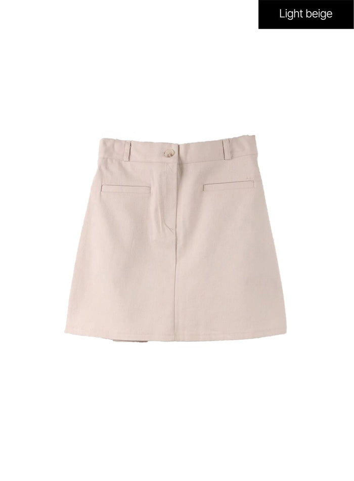 basic-a-line-mini-skirt-of408 / Light beige