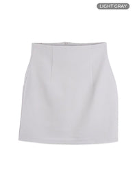 basic-high-waist-mini-skirt-ou411 / Light gray