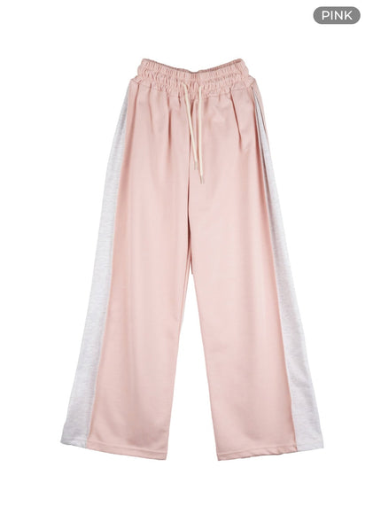 string-color-block-sweatpants-ol408 / Pink