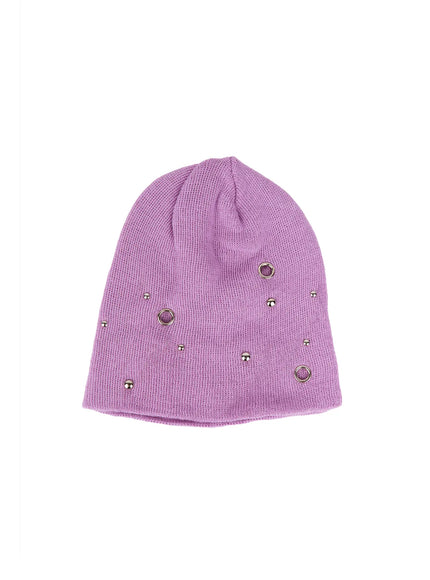 studded-rivet-beanie-cy519 / Pink