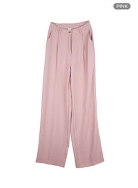pintuck-straight-trousers-ou411 / Pink