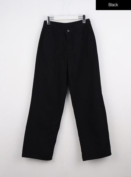 cotton-wide-fit-pants-io317 / Black
