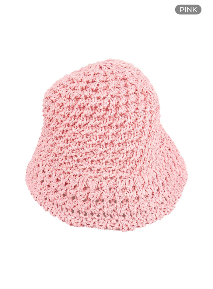 crochet-bucket-hat-cl410 / Pink
