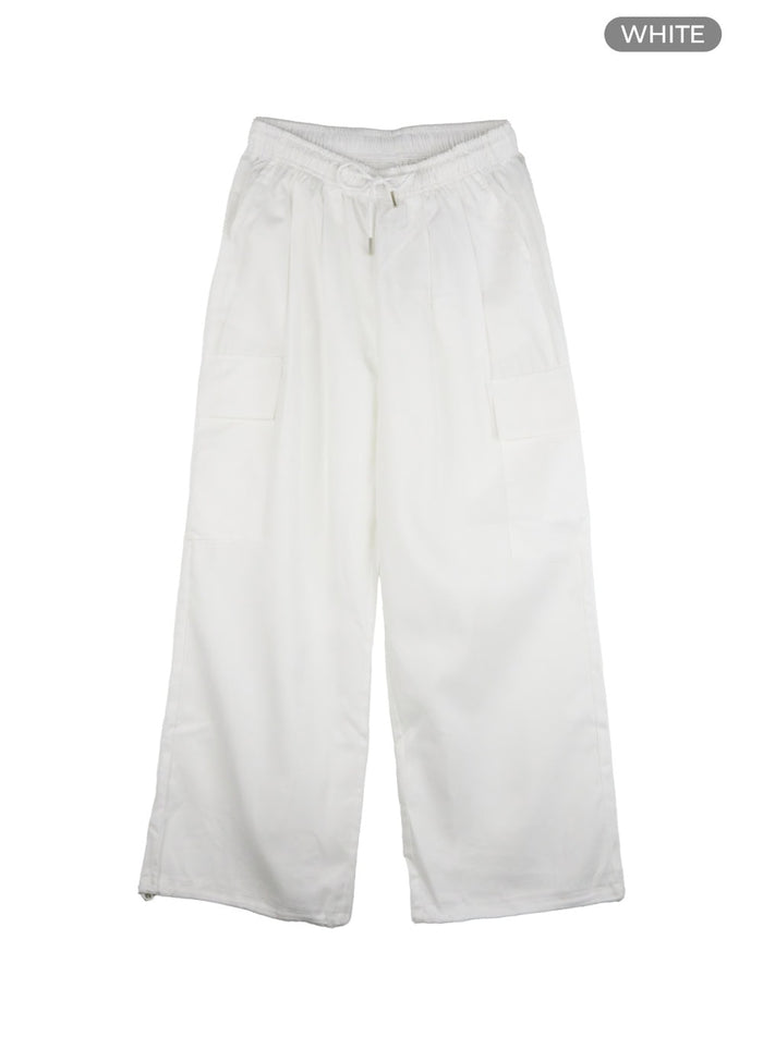 drawstring-cargo-pants-cu417 / White